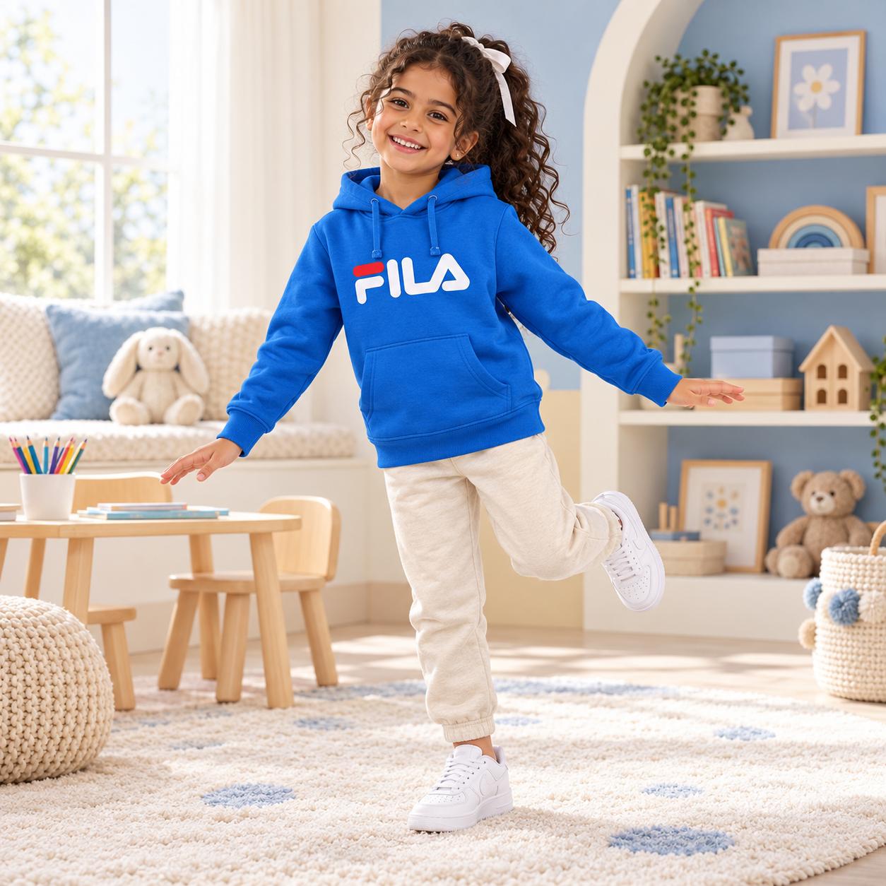 هودي أطفال بتصميم فيلا - أزرق